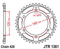 JT JTR1361.50 - Звезда задняя