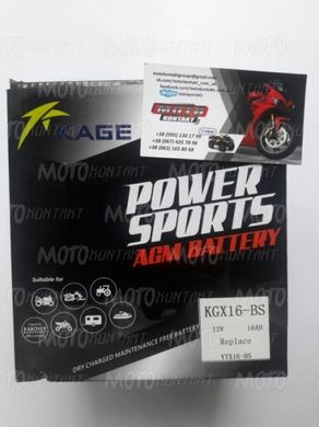 Мото аккумулятор KAGE KGX16-BS (YTX16-BS)