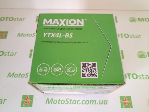 YTX4L-BS MAXION Мото акумулятор, 12V, A3h, 50A, 113x70x85 мм