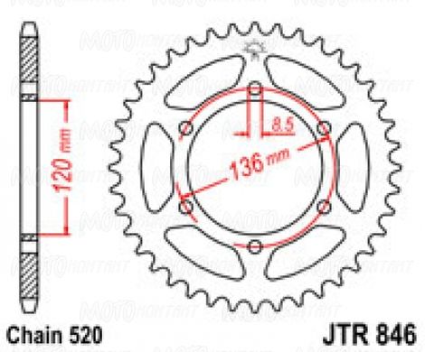 JT JTR846.45 - Звезда задняя
