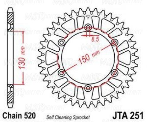 JT JTA251.51 - Звезда задняя легкосплавная