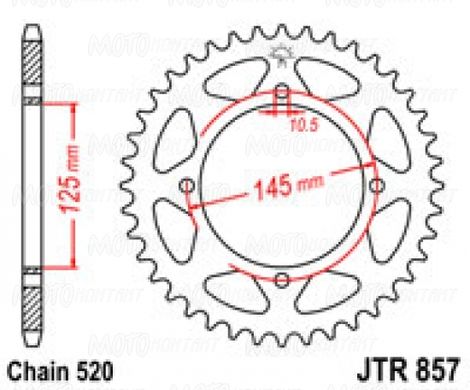JT JTR857.40 - Звезда задняя