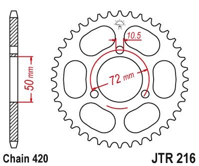 JTR216,37 - JTR216 стальная задняя звездочка