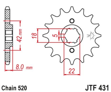 JTF431,13 Передня зірочка