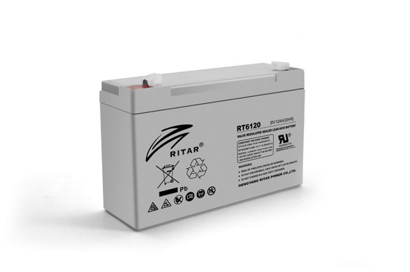 Акумуляторна батарея AGM RITAR RT6120A, Gray Case, 6V 12Ah (150 х 50 х 93 (99)) Q10