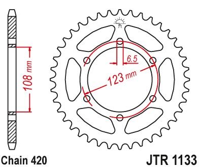 JTR1133,53 - JTR1133 сталева задня зірочка