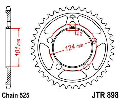 JT JTR898.41ZBK - Зірка задня
