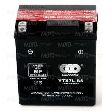 Мото аккумулятор 12V, 6Аh OUTDO YTX7L-BS