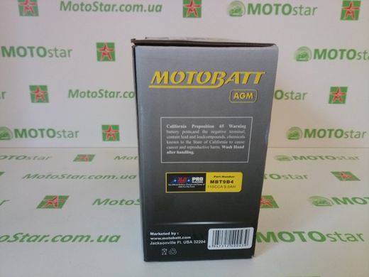Motobatt MBT9B4 Акумулятор 9 А/ч, 115 А, (+/-), 150x70x104 мм (YT9B-BS )