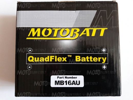 Motobatt MB16AU Мото акумулятор 20,5 А/ч, 230 А, (-/+), 207x72x164 мм