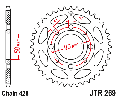 JTR269,47 Задня зірочка